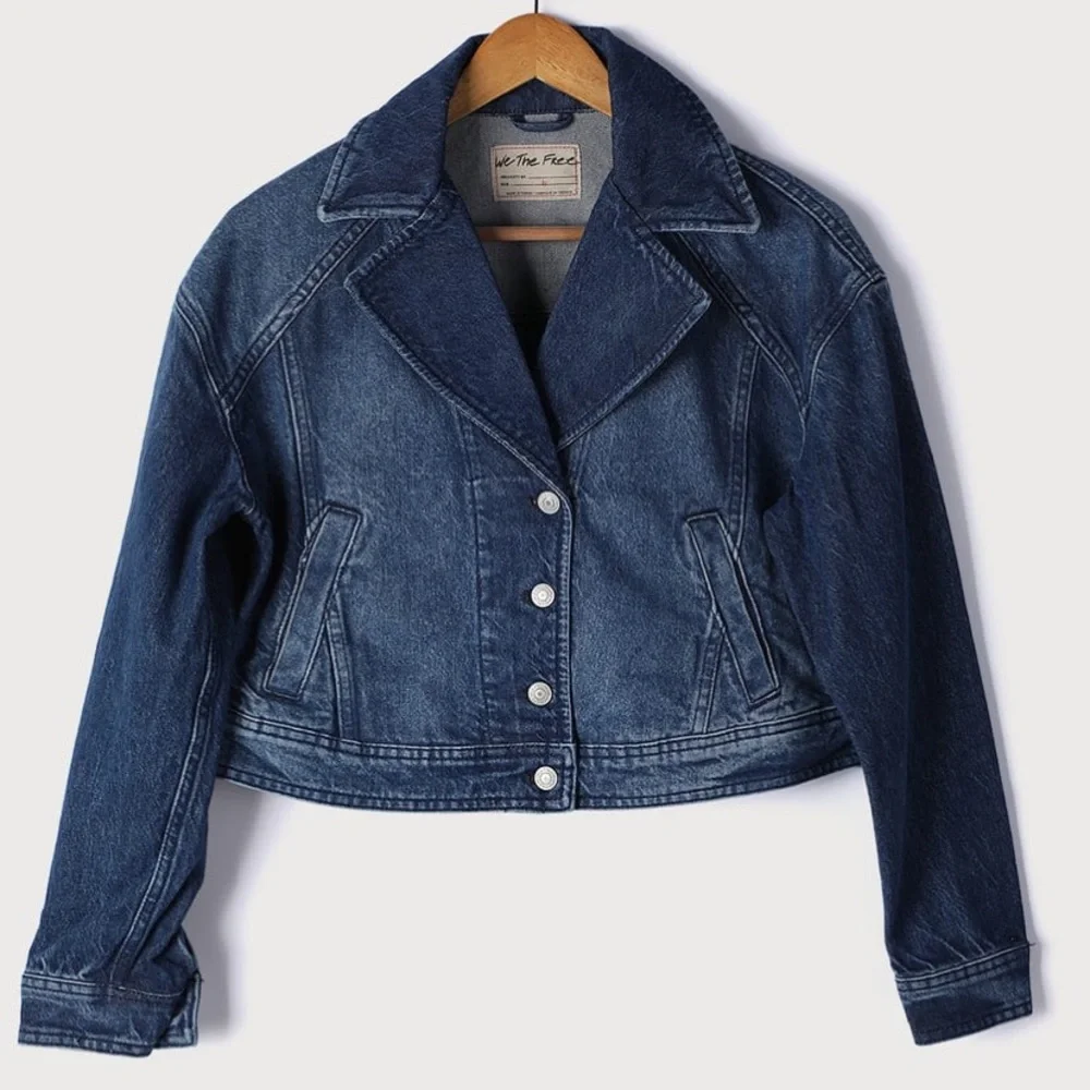Free People Dark Blue Denim Jacket